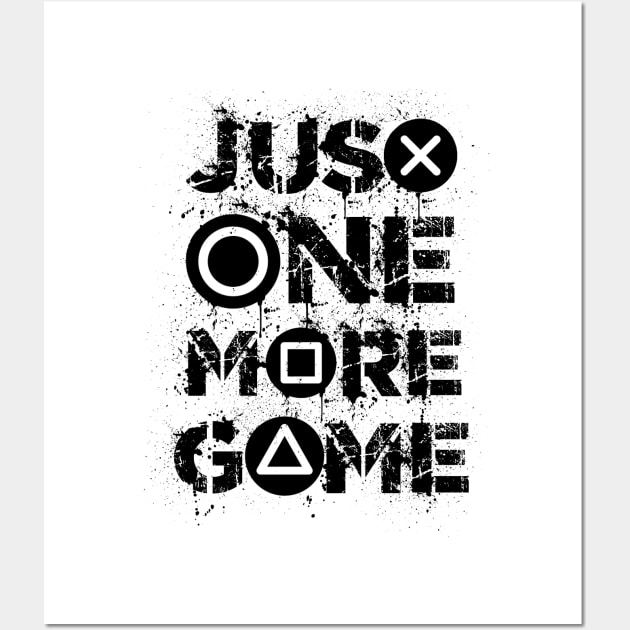 Just One More Game Funny Gaming Console Buttons Gamer Gift Wall Art by Bezra